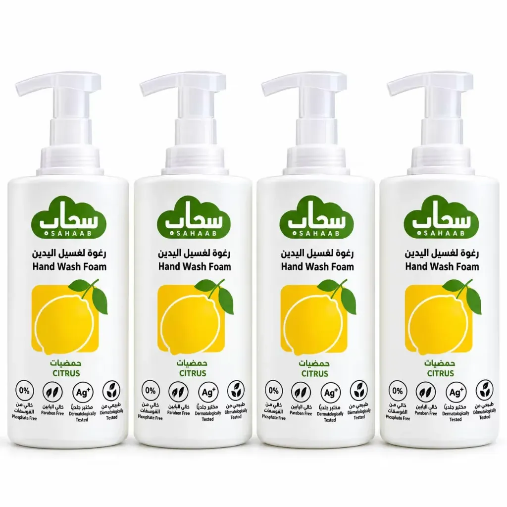 Sahaab Hand Wash Citrus  Foam 1 Ltr 4 Pcs